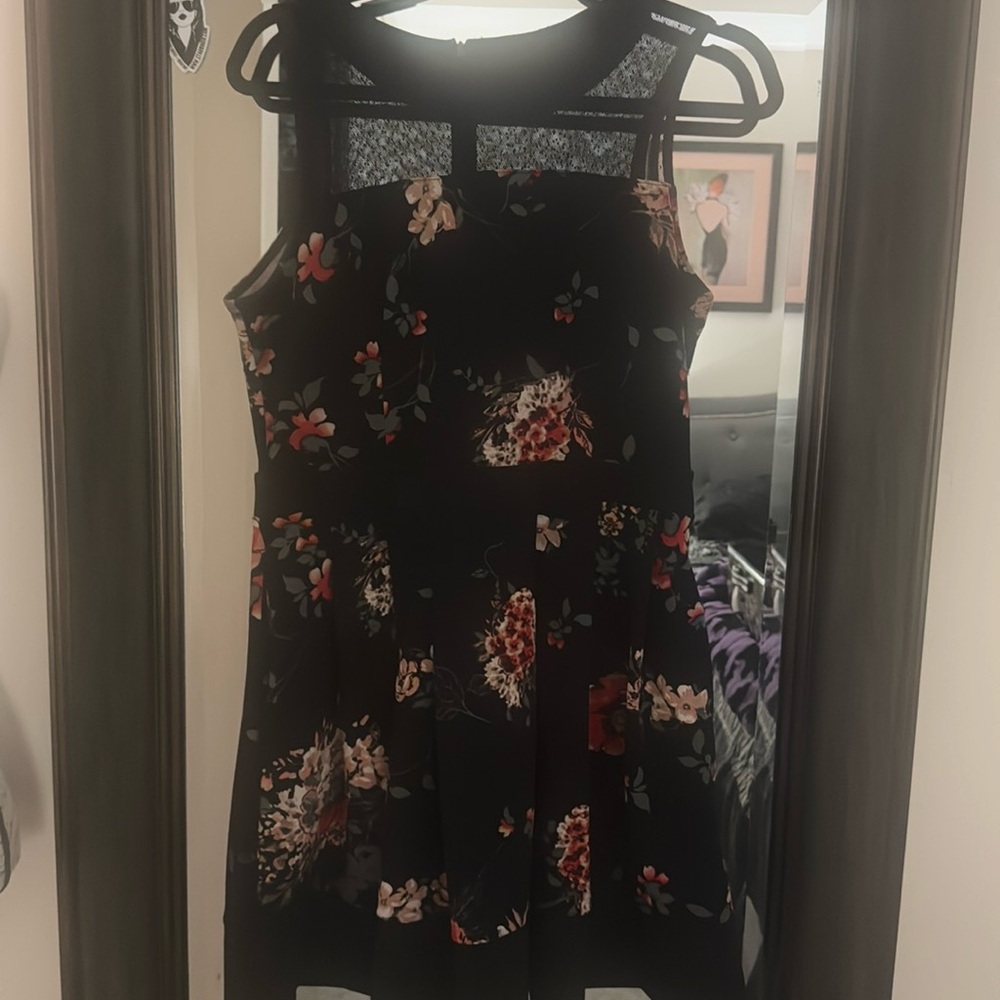 Smak parlour black floral mesh dress